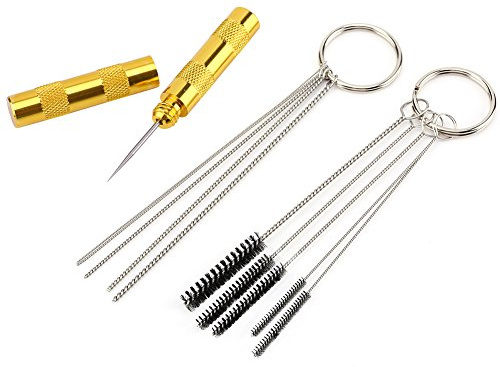 Kit de Nettoyage Aérographe 3 Pièces, Ensemble d'Outils de Réparation avec Aiguille et Brosse en Acier Inoxydable pour Pistolet de Pulvérisation