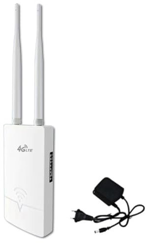 Xbsduih Router WiFi 4G Exterior Router Inalámbrico Doble Antena Externa De Alta Velocidad Con Ranura para Tarjeta SIM Enchufe de la UE