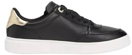 Tommy Hilfiger Donna Sneakers con Suola Preformata Essential Chic Court in Pelle, Nero (Black), 37