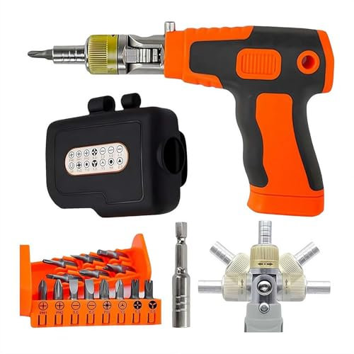 16-in-1 Multi Screwdriver Set,Multi Angles Electric Screwdriver Gun with Magnetic Bit,Ratchet Screwdriver Set With14 Various Sizes Screwdriver Bits,Ergonomic Pistol Grip,Tool for Home Repair,DIY