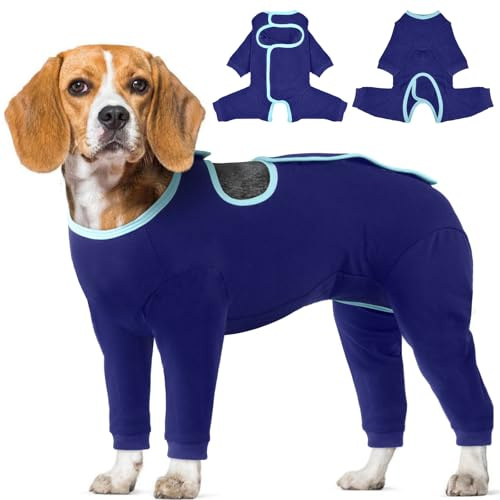IECOii Tutina Post Operatoria Cane,Vestito di Recupero per Animali Domestici,Tuta da Recupero Cani Body Post-Operatorio Vestito Recupero Protezione per Malattie Pelle Ferite Cani Cura Chirurgica,L