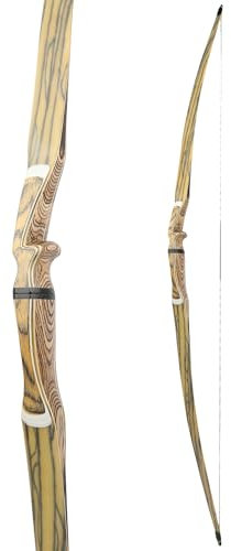 Abnehmbarer Traditioneller Langbogen aus Holz | 28-31 Auszug | 20-50lbs Zugkraft | Jagd- & Übungsbogen für Erwachsene (30 lbs, 60 Zoll)