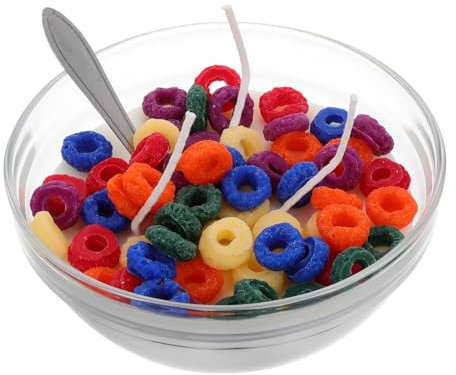 Healeved Fruity Scented Candles Cereal Bowl Design Soy Wax Novelty Food Decor for Photography