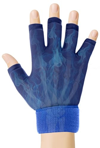 Gant De Poche De Glace en Gel de Compression pour Doigts Soulager la Douleur, Poche de Gel Chaud Froid pour Main Réutilisable, Poche Froid Ice Gloves pour Arthrite, Tendinite, Canal Carpien（Bleu）