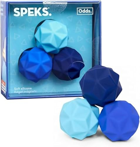 Speks Odds Soft Silicone Fidget Magnets | Silent Stress Relief Toys | Textured Magnetic Balls for Adults & Teens 14+ | Blue