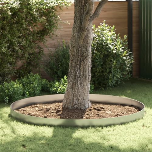 Gecheer Bordure de Jardin Argent 450 x 20 cm Acier galvanisé