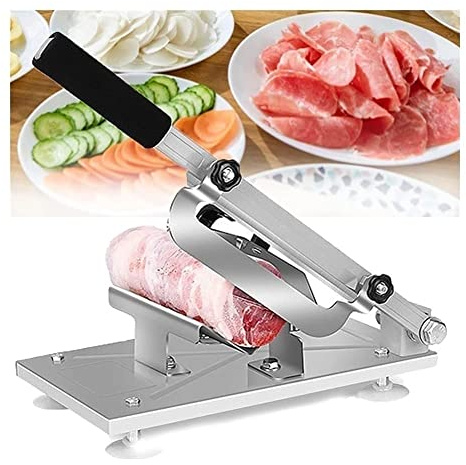 Meat Slicer for Home or Commercial use,Frozen Meat Slicer Meat Slicer Meat Cutting Machine Manual Beef Slicer Roll Meat Slicer Vegetable Cheese Slicer for Hot Pot BBQ