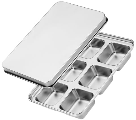 POPETPOP Moule à Glaçons Acier Inoxydable avec Couvercle Hermétique Bac à Glace pour Congélateur Domestique Résistant Aux Odeurs Facile à Démouler Accessoire Pratique pour Boissons et Vin