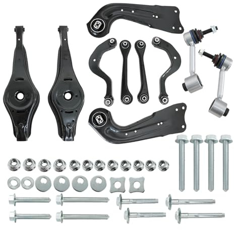 Callume Querlenker Satz Lenkerarm Verstärkt Hinterachse Hinten Kompatibel Mit Audi A1 A3 Q3 Kompatibel Mit Seat Leon Kompatibel Mit Skoda Octavia Kompatibel Mit VW Golf Passat 1K0505224H 1K0505224E