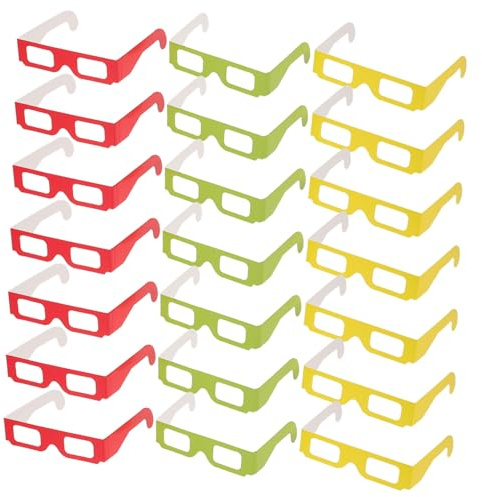 Didiseaon 36pcs 3d Diffraction Prism Glasses Rainbow Party Eyewear for Adults and Boys and Girls with Red Green Yellow Effects for Birthday Festivals and Light Shows