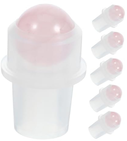 AUTSUPPL 6 piezas de aceite esencial de repuesto para botellas de cuarzo rosa natural, pequeñas bolas lisas compatibles con botellas, distribución del aceite, duradero y