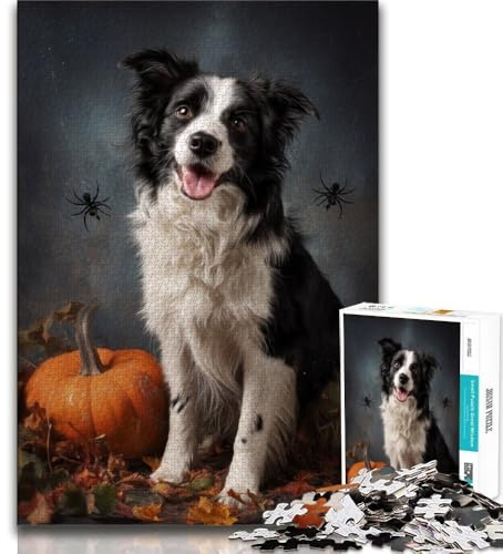 Puzzle 1000 Teile für Erwachsene Border Collie Teenager-Puzzles Quizspiel Wanddekoration einzigartige Geburtstags 75x50cm