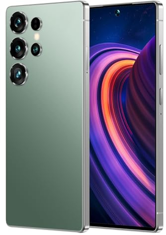 COTSRGT 5G Mobile Phones, S25 Ultra Android 14 Phone 16B RAM 1TB ROM Cheap Android Phone, 7.3 Inch, 7800mAh Dual SIM Unlocked, 108MP Main Camera, FaceID/GPS,Dark Green-7.3 Inch
