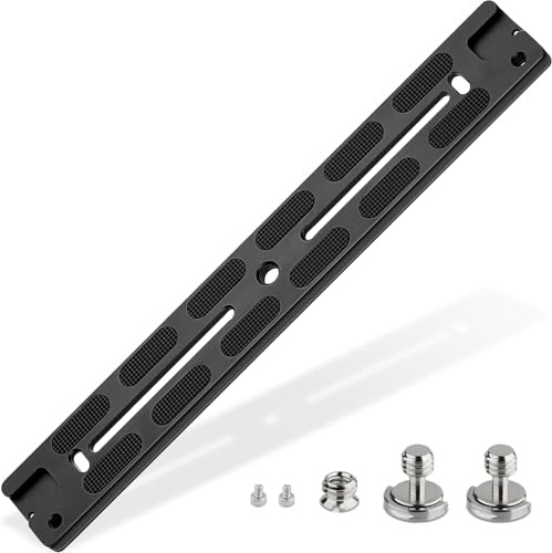 Leftfoto 280mm Metal Dovetail Slide Rail Arca Swiss Type Quick Release Plate with Cold Shoe & Anti-Slip Pads for DSLR Camera Tripod Ballhead