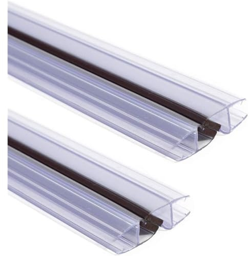 Wuyangcun Magnetische Duschtürdichtung PVC-Glasdichtung für 90-Grad- und 180-Grad-Duschtüren passend für 4–12 mm dicke Glasduschtüren 50 cm 2 Paar (10 mm)