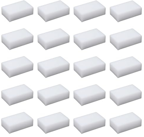 DIYEAH 20pcs White Powerful Cleaning Sponges Non-Scratch Dish Washing Pads 10x6x2cm Thickened Kitchen Sponge Scrubbers for Home and Kitchen Cleaning