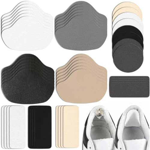 48 Stück Schuh Fersen Reparatur Patch, Selbstklebend Fersenschutz für Schuhe, Hinterkappe von Schuhen Flicken für Sneaker Lederschuhe Stiefel