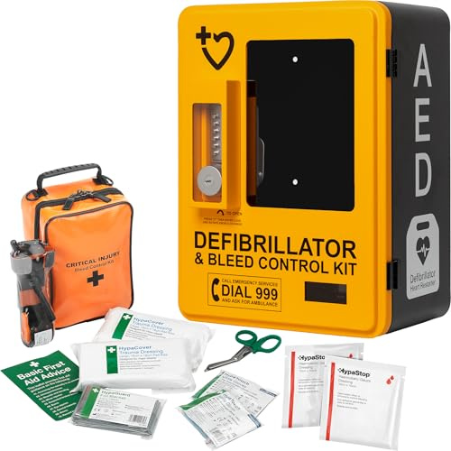 Safety First Aid HypaGuard Outdoor AED Cabinet and Bleed Control Bundle