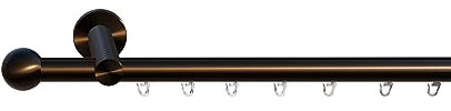 Tilldekor Innenlauf Gardinenstange HIGH-LINE FORMENTOR, 1-Lauf, braun-antik, Ø 20 mm, 240 cm, inkl. Trägern und Gleitern