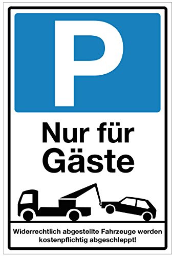 WANDKINGS Hinweisschild - Parkplatz Nur für Gäste! - stabile Aluminium Verbundplatte - Wähle eine Größe - 20x15 cm