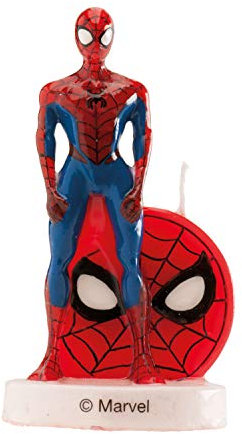 Dekora - 346205 SPIDERMAN Bougie Figurine 3D, Cire, Multicolore, 5 x 2 x 8 cm