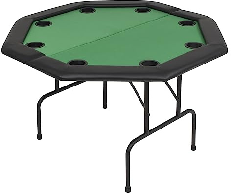 vidaXL Pokertisch 8-Spieler 2-fach Klappbar Achteckig Grün Casino Poker Tisch