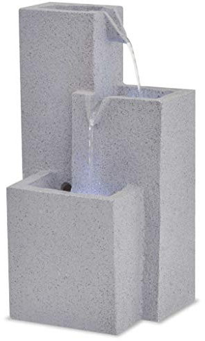 Tidyard Inomhusfontän, dekorativ fontän, dekorativ fontän med LED-ljus polyresin dekoration 22,5 x 18 x 40,6 cm