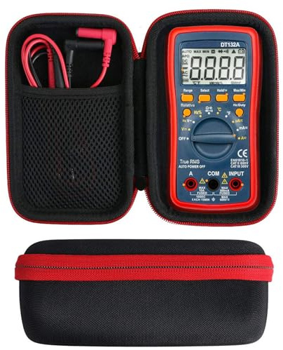 Khanka Hard Case For AstroAI Digital Multimeter TRMS 4000 Counts Volt Meter Manual and Auto Ranging Measures Voltage Tester. (Case only.Red zipper) | Compatible with AstroAI Digital Multimeter TRMS 4000 Counts Volt Meter Manual and Auto;Hard Case,Red Zipper,Case Only