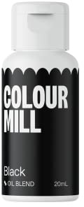Colour Mill Oil Blend Lebensmittelfarbe Ölbasis, Black, 20 ml | Hochkonzentriert, Leuchtende Farben, Geeignet für Buttercreme, Schokolade, Kuchenteig, Ganache und Zuckermassen