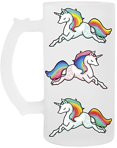 Rainbow Unicorns One Glass Beer Mug Mug Glass Beer Mug Cup