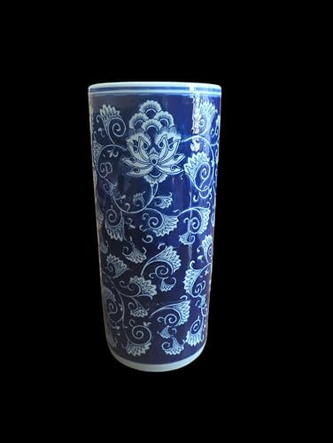 VCraft Blue flower Umbrella Stand/WALKING STICK HOLDER Ceramic 18 Round