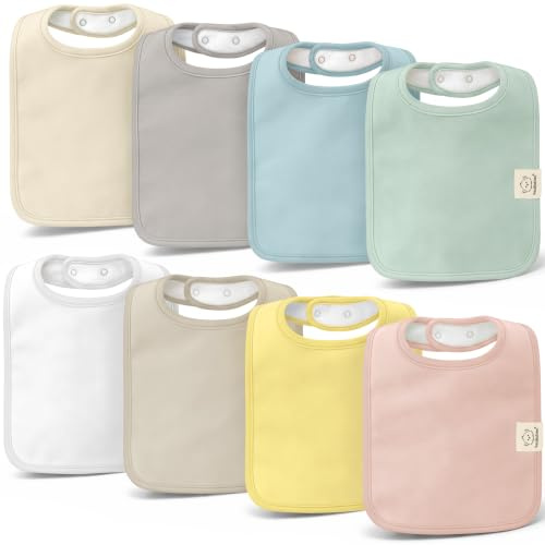 Lot De 8 Bavoirs Bio Pour Bébé Garçon Et Fille - En Coton Pour Tout-petits Et Nourrissons