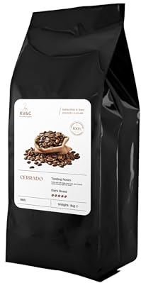 KV&C Coffee Beans 1kg – 100% Arabica Whole Coffee Beans – Strong Dark Roast Espresso Beans – Premium Coffee Beans for Bean to Cup, Espresso, Cafetiere & Filter Machines
