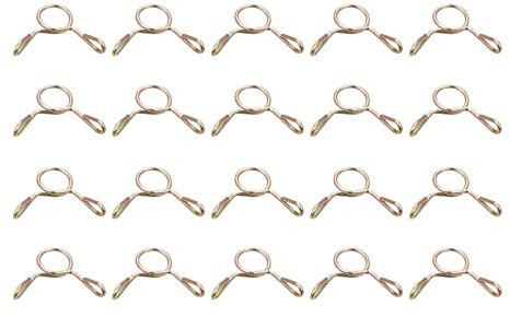 sourcing map Collier Serrage Carburant Ligne Tuyau Clip, 20pcs 5mm ID Apte 3.5-4mm Tuyau 65Mn Acier Unique Fil Tubes Ressort Pinces pour Air Tuyaux, Eau Tuyaux, Silicone Tubes