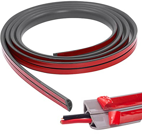 Kabelkanal Selbstklebend 6m LäNge, Halbrunde Boden KabelbrüCke, Kabelschacht, Kabelkanal Fußboden aus PVC, Bodenkabelschutz, KabelkanäLe für alle Netzkabel in Haushalt Kaliber 8 mm