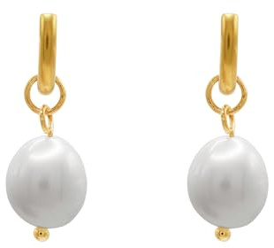 Heideman Ohrringe Pia Damen Set Edelstahl Ohrcreole mit Perle weiß | Creolen-Set mit Anhänger zum Kombinieren, schöne Geschenkidee zu Weihnachten, nickelfrei und leicht