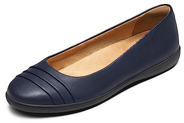 DREAM PAIRS Women's Flats with Arch Support, Ballet Flats for Women Dressy Comfortable, Round Toe & Slip On Office Shoes SDFA2306W,Size 6.5,Navy,SDFA2306W