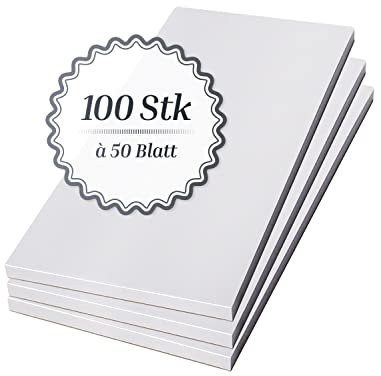 Feinwälder Kellnerblöcke 100 Stück – 50 Blatt blanko, 7x15 cm, Notizblöcke für Gastronomie, Serviceblöcke, Hochwertiges Papier (1)