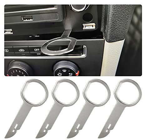 CGEAMDY Auto Radio Rimozione Key, Auto Radio Rimozione Key DIN Chiavi Sgancio per Auto, Cars Unità Disco Testa Lettore CD Pins, Set di Chiavi di Sblocco per Autoradio, Strumento di Rimozione Autoradio