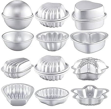 Qutsvosh 12 Stück 6 Formen Badebomben Herstellung Form Herstellung Form für DIY für handgemachte Seifen Kerze Kuchen Backen