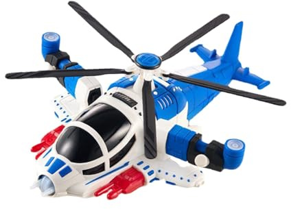 Hubschrauberflugzeug mit Lichtern Und Musik, Simulationsmodellflugzeuge, Flugzeugspielzeug, Flugzeugspielzeug für Kleinkinder, Jungen Und Mädchen, Blau