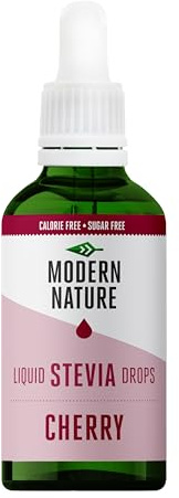 Modern Nature Kirsch Stevia Flüssig - Flavour Drops - Stevia Zucker - Stevia Drops Süßstoff - Liquid Aroma Geschmacks Tropfen - Sirup Zuckerfrei Ohne Kalorien Keto Süßungsmittel für Wasser 100ml