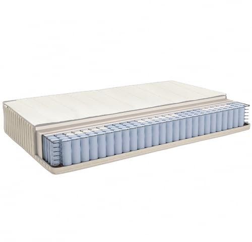 Vitamatres Matratze 140x200 Federkernmatratze, H3+H4 20cm Medic 9-Zonen Taschenfederkernmatratze mit Komfortschaum und Microfaser-Bezug, Matratzen für Kinder und Erwachsene