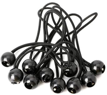 Spanngummis mit Kugel,10 PCS Planenspanner mit Kugel Schwarz Gummispanner 15cm Expanderschlingen Spanngummi Kurz Bungee Cord with Balls für Plane Zelte Baldachin Banner Flagge Camping