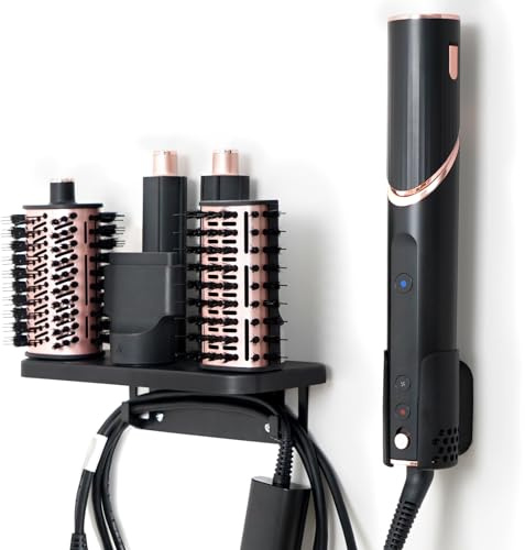 Haartrockner-Halter, kompatibel mit Shark FlexStyle, Wandhalterung, kompatibel mit Shark FlexStyle für Aufbewahrungsaufsätze, Lockenstab Organizer Rack mit Kordelaufhänger für Zubehör, Lockenwickler