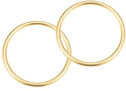 METALLIXITY Metall O Ring Schnallen 40mm ID 3mm Dick Geschweißt 2 Stück | Legierung Rund Ringe für Handwerk Basteln Taschen Geldbeutel Gold Ton