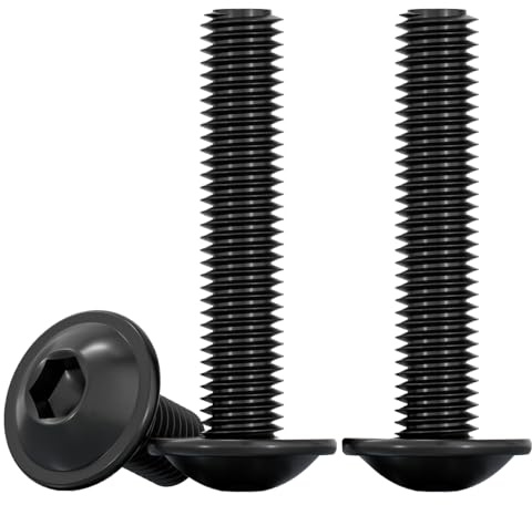 Drenky Schrauben Edelstahl Innensechskant, 20 Stück Schrauben Edelstahl Linsenkopfschraube mit Flansch Edelstahl A2 V2A Schwarz Flachkopfschrauben mit Flansch M6x35mm Gewindeschrauben Vollgewinde