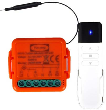 Interruttore Tapparelle WiFi+ Telecomandi RF, Modulo Comando Wireless per Persiane Avvolgibili, Relè Elettriche per Tende e Persiane, Curtain Timer Switch,Controllo Vocale con Alexa e Google Home (1)