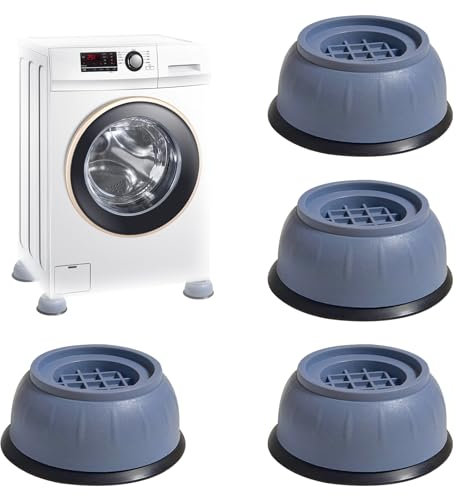Mauepersu 4 almohadillas para pies de lavadora, alfombrilla antivibración para lavadora, universal, antideslizante, amortiguador de vibraciones para lavadora, secadora, frigorífico, mesa