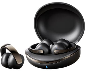 FKMBD Open Ear Clip Wireless Earbuds Bluetooth 5.4 Bluetooth Headphones Open Ear Bone Conduction, Clip-on Sports Call Noise Reduction Sound of Berlin Rose Gold, Black(Black)